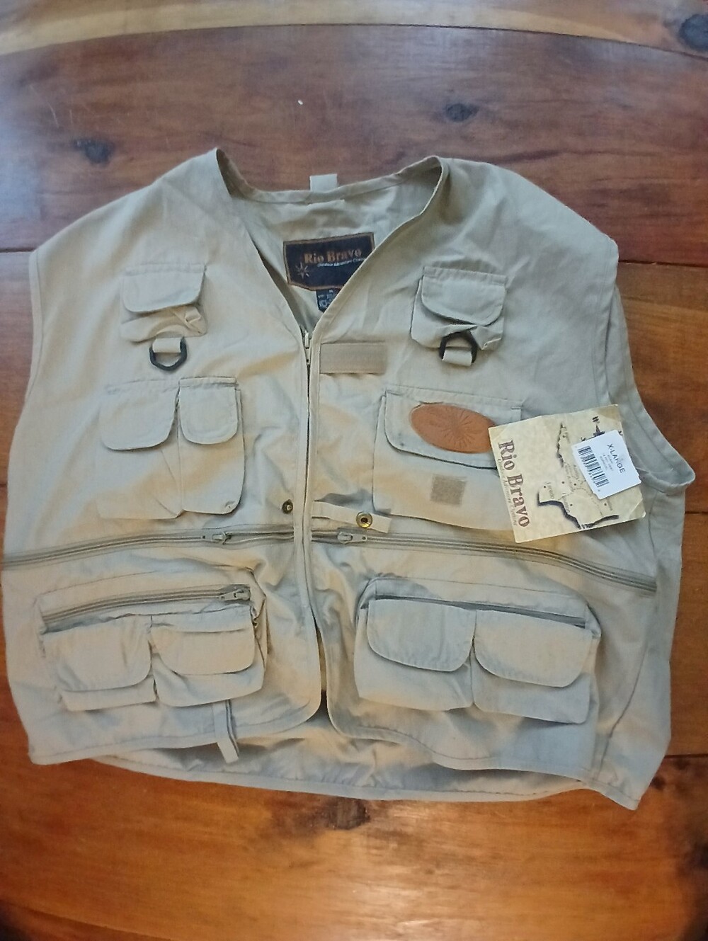 Rio Bravo Men's Khaki Fishing / Utility Vest Sz XL.  NEW